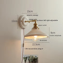 Helnys Nordic Ceramic LED Wall Sconce with Pull Chain Switch