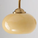 Helnys Nordic Round Glass LED Wall Lights with Wood Base