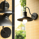 Black Rustic Gooseneck Wall Sconce for Patio & Garage by Helnys