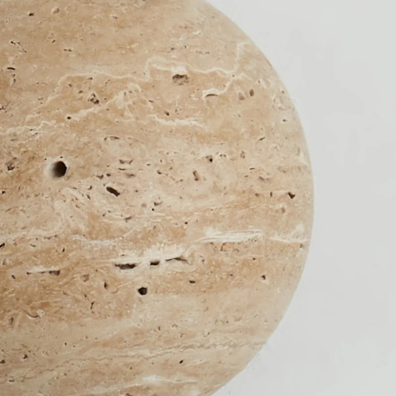 Helnys Yellow Travertine Stone LED Wall Sconce Light for Bedroom Living Room