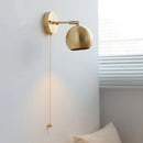 Helnys Swing Arm LED Wall Lamp Gold Copper Modern Home Decor E27 Bulb