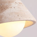 Helnys Japanese Yellow Travertine Wood Stone LED Ceiling Light