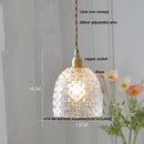 Helnys Amber Copper LED Pendant Lights Glass Hang Lamp - 200CM Wire Adjustable