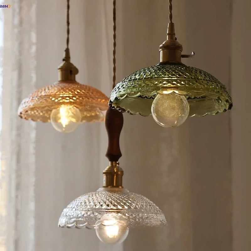 Helnys Flower Glass Pendant Lamp LED Modern Nordic Dining Bar Counter Light