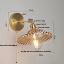 Helnys Green Glass LED Wall Lights with Pull Chain Switch for Home Decor