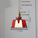 Helnys Tiffany Style Glass LED Pendant Lamp with Copper Socket & Colorful Design