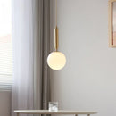 Helnys White Glass Ball LED Pendant Chandelier for Home Decor and Restaurant