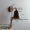 Helnys Nordic Modern Wood Copper Wall Sconce with Pull Chain Switch