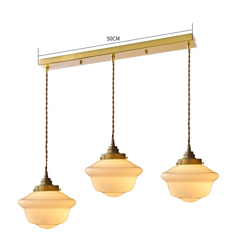 Helnys White Glass LED Pendant Lamp for Bathroom Bedroom Living Room