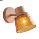 Helnys Amber Glass LED Wall Lamp Sconce for Stair, Living Room, and Makeup Mirror