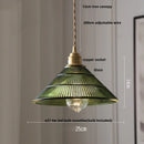 Helnys Amber Glass LED Pendant Lamp Nordic Modern Walnut Wood Copper Hanging Light