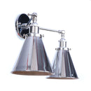 Helnys Loft Plug LED Wall Lamps 2 Heads Industrial Silver Vintage Lighting