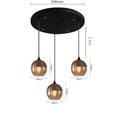 Helnys Modern Nordic LED Pendant Light Fixture with Wood Color Glass
