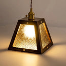 Helnys Retro Pendant Light with Walnut Wood LED Hanging Lamp and Adjustable Glass Wire