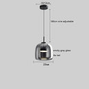 Helnys Nordic LED Pendant Lights 8W Smoky Glass Hanglamp