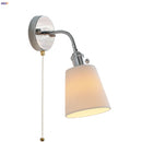 Helnys White Ceramic LED Wall Light Adjustable Modern Pull Chain Switch Bedside Lamp