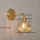 Helnys Clear Glass LED Wall Lights Up Down Rotate Copper Nordic Sconce Fixtures
