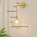 Helnys Flower Glass LED Wall Lamp Sconce Pull Chain Switch Nordic Modern Glass Mirror Light