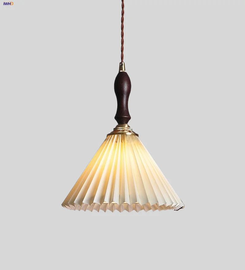 Helnys White Cloth LED Pendant Lights Japan Style Hanging Lamp