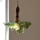 Helnys Green Glass LED Pendant Light with Copper Socket, Modern Nordic Design