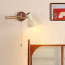 Helnys Modern Wood Swing Arm Wall Lamp with Pull Chain Switch