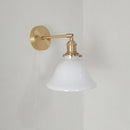 Helnys Copper Swing Arm Wall Lamp with Green White Lampshade