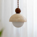 Helnys Wabi Sabi LED Pendant Lamp Yellow Travertine for Bedroom Home Decoration