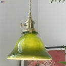Helnys Vintage Green LED Pendant Lights - E27 Kitchen Hanging Lamps