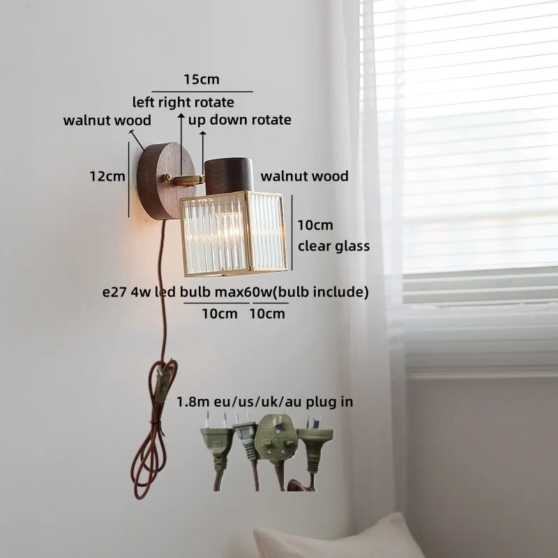 Helnys White Glass LED Wall Light Children's Room Modern Nordic Decor Bedside Lamp