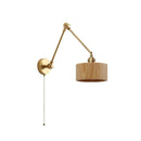 Helnys Wooden Wall Lamp Sconce with Pull Chain Switch for Bedroom and Bathroom