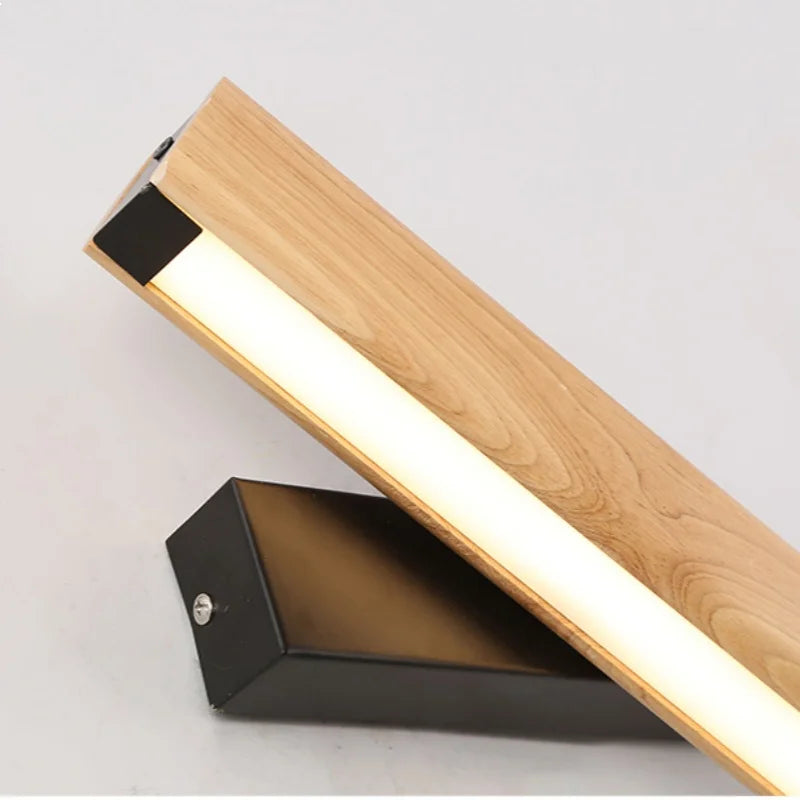 Helnys Nordic LED Wall Sconce Pull Chain Switch Wood Modern Stair Light Fixtures