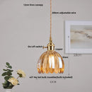 Helnys Nordic Amber Glass LED Pendant Lamp Adjustable Hanging Light