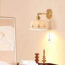Helnys Ceramic LED Wall Lamp with Pull Chain Switch - Up Down Rotate Copper Mirror Light