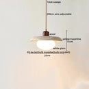 Helnys Adjustable LED Pendant Lights Yellow Travertine Wood Base Nordic Modern Hang Lamp