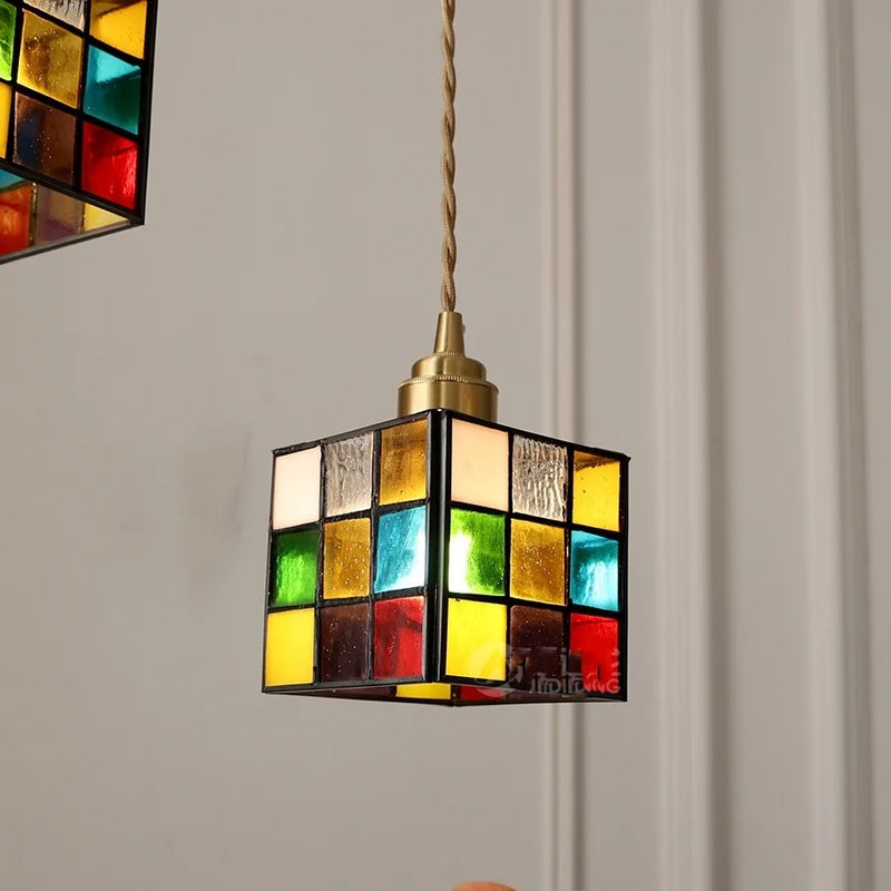 Helnys Glass LED Hanging Light Copper Socket Modern Pendant Lamp