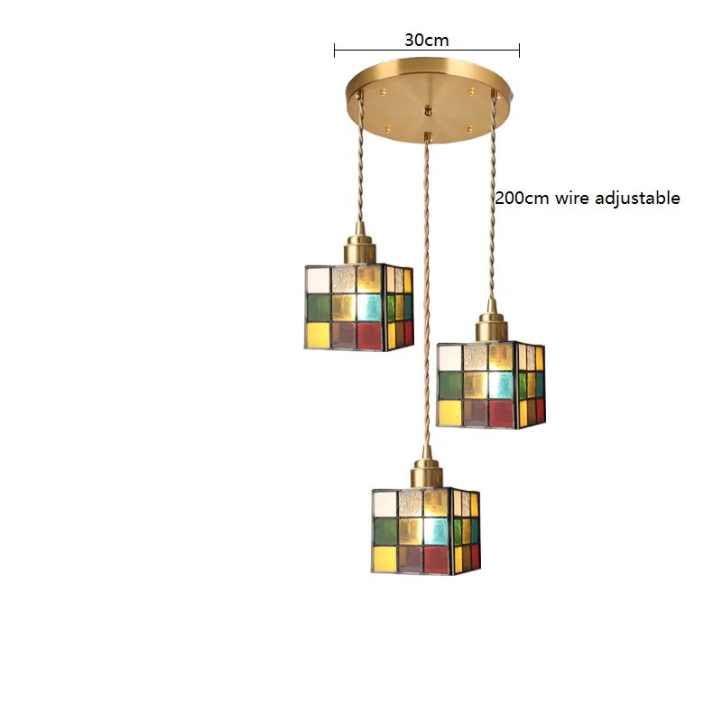 Helnys Glass LED Hanging Light Copper Socket Modern Pendant Lamp