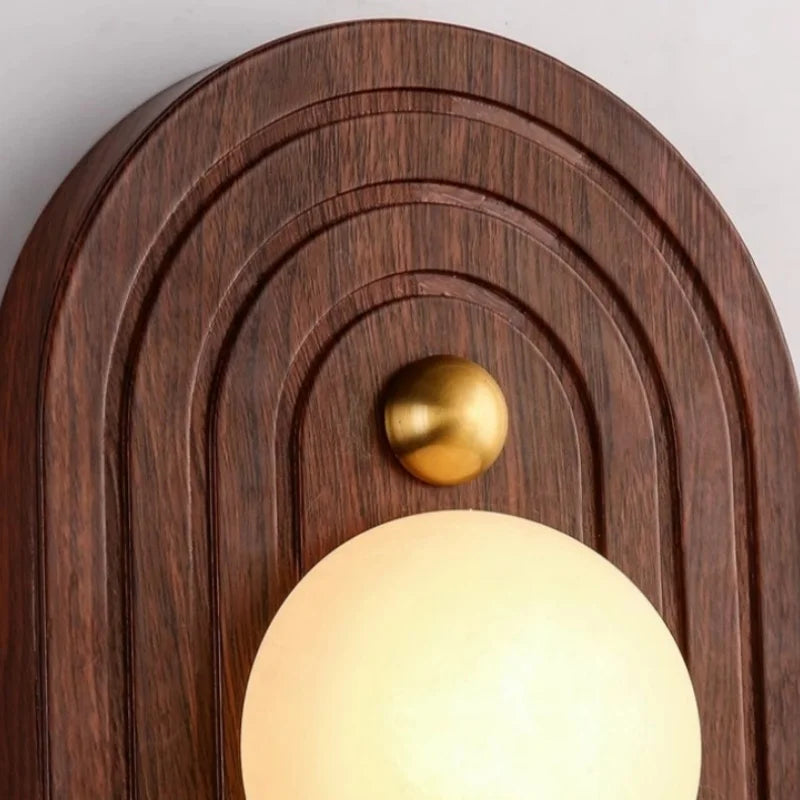 Helnys Retro LED Wall Lamp with Marble Lampshade for Living Room, Bedroom, Cafe, Stairway