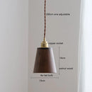 Helnys Nordic Modern Ash Walnut Wood Copper LED Pendant Lights for Home Indoor Decor