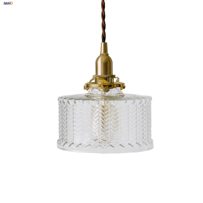 Helnys Glass LED Pendant Light with Copper Socket - Nordic Modern Home Decor