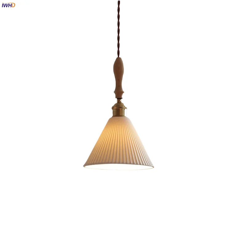 Helnys White Ceramic LED Pendant Lamp Living Room Nordic Modern Adjustable Light