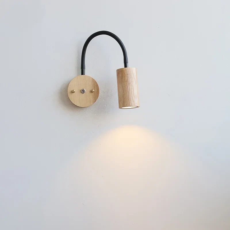 Helnys LED Wall Lamp Sconce Stairs Lighting Wood Bathroom Mirror Fixtures
