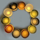 Helnys Glass Lampshade LED Wall Sconce, 4 Colors for Bedroom, Living Room, Bathroom