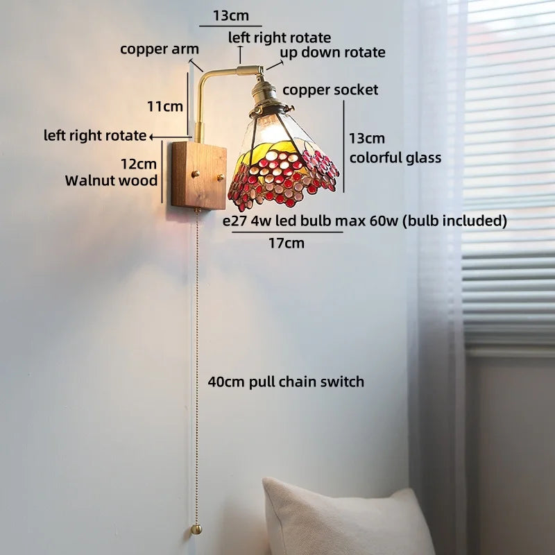 Helnys Square Glass LED Wall Lamp Gold Color Swing Arm Interior Lighting