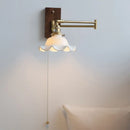 Helnys Flower Ceramic LED Wall Light Copper Arm Sconce - Modern Home Decor