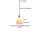 Helnys Glass Ball LED Pendant Chandelier – Nordic Modern Hanging Light for Bedroom, Living & Dining Room