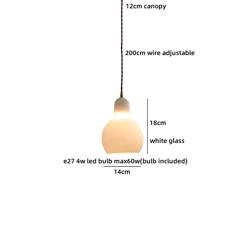 Helnys Glass Ball LED Pendant Chandelier – Nordic Modern Hanging Light for Bedroom, Living & Dining Room