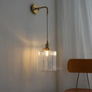 Helnys Copper Glass LED Bathroom Mirror Light Sconce, Nordic Modern Wall Lamp