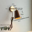 Helnys LED Wall Sconce Japanese Style Walnut Wood Mirror Light