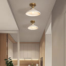 Helnys LED Ceiling Lights for Home Bedroom Living Room Balcony - Green Glass Copper