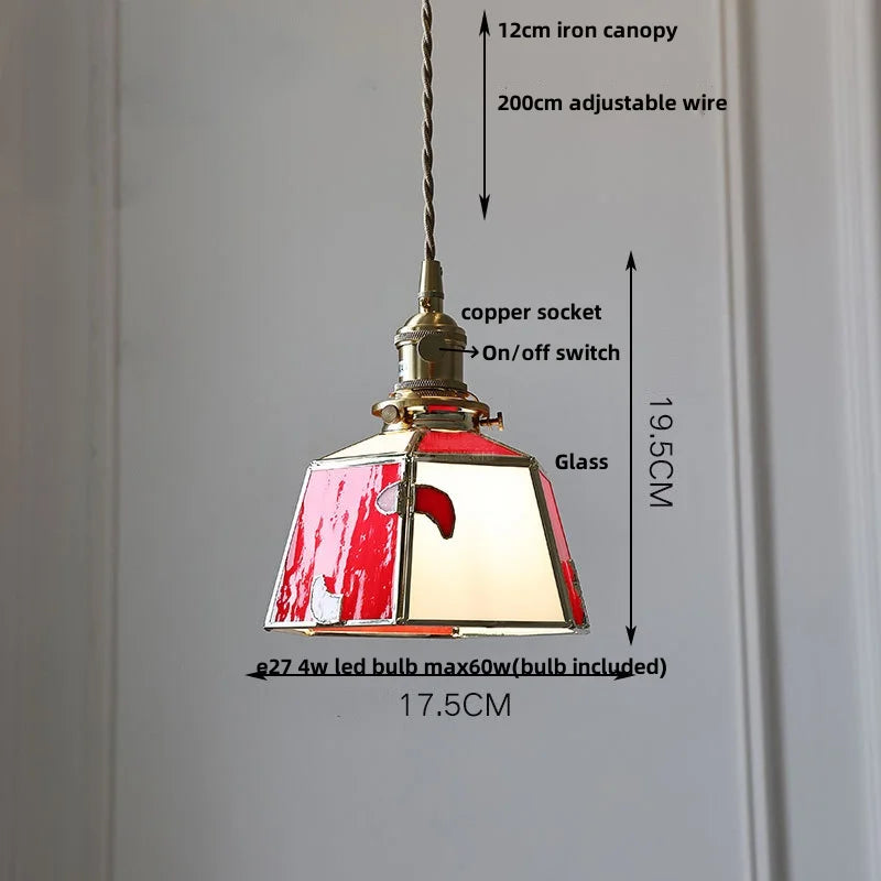 Helnys Wood LED Pendant Lights Glass Vintage Loft Kitchen Fixtures